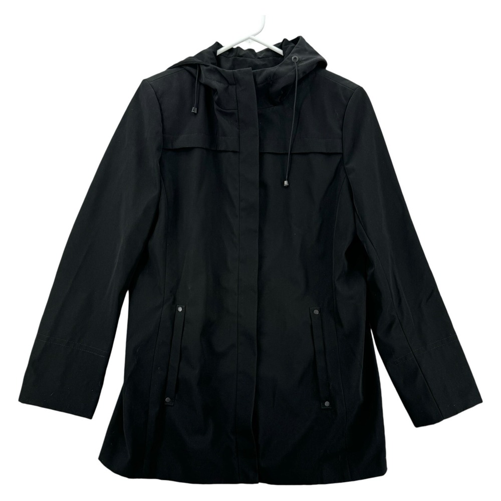 Calvin Klein‎ Parka Jacket Womens Small  Black Outdoor Windproof Hooded Classic